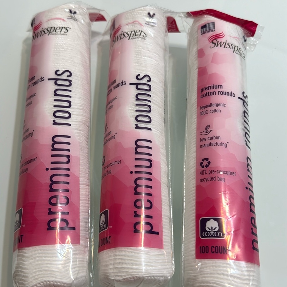 Swiss cotton rounds make up remover NEW 300 pcs total